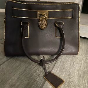 MK Brown and gold Hamilton leather.